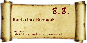 Bertalan Benedek névjegykártya